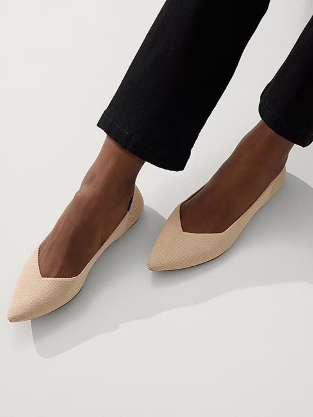 New! Rothy's The Point Pointed-Toe Ballerina Flats in Beige